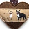 Taschenbaumler Herz-Anhänger Schlüsselanhänger Taschenanhänger "Bulldogge" aus Filz und Webband Bild 4
