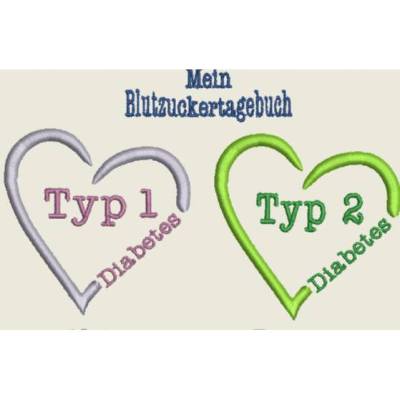 Stickdatei Diabetes Blutzucker Tagebuch 483 Maschinenstickerei