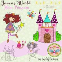 Digitale Stickserie Janeas World Kleine Prinzessin 10x10 - 20x30 cm (4x4 - 8x12") Stickrahmen Bild 1