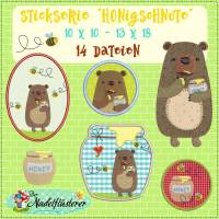 Digitale Stickserie Honigschnute 10x10 - 13x18 cm (4x4 - 5x7") Stickrahmen Bild 1