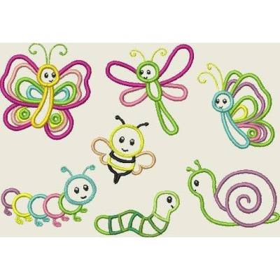 Stickdatei  Wiesenfreunde 1  10x10cm / 4x4"  *Applikation  Maschinenstickerei 195