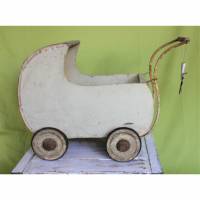 Vintage Puppenwagen aus Holz Shabby-Chic Bild 1