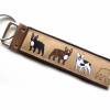 Schlüsselanhänger Schlüsselband "Französische Bulldogge" in braun und beige aus Baumwollstoff und Webband Bild 2