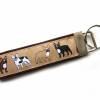 Schlüsselanhänger Schlüsselband "Französische Bulldogge" in braun und beige aus Baumwollstoff und Webband Bild 3