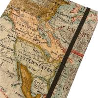 Notizbuch/Reisetagebuch Hardcover A5 stoffbezogen "Map" Landkarte Reise USA Canada Fan Geschenk Bild 1
