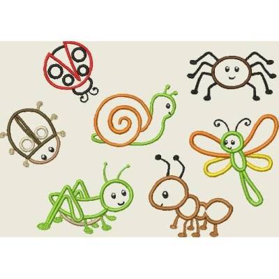 Stickdatei Wiesenfreunde 2 13x18cm / 5x7"  *Applikation Maschinenstickerei 195