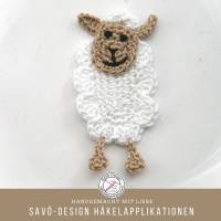 Häkelapplikation Schaf, Schäfchen Aufnäher, Lamm Applikation, Tier Bauernhof Bild 2