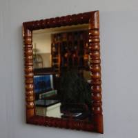 Vintage Spiegel mit gedrechseltem Holzrahmen Bild 4