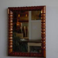 Vintage Spiegel mit gedrechseltem Holzrahmen Bild 5