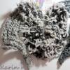 Schal Boa Länge 250 cm Fransen- Effekt- und Relief- Wolle Anthrazit Grau Wollweiß Boho- Style Hippie- Look Bild 10
