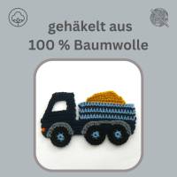 Lastwagen Häkelapplikation, gehäkelter LKW Aufnäher, Fahrzeug Applikation für Kinder Bild 2