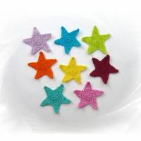 Stern Häkelapplikation 6,5 cm in Wunschfarbe, gehäkelter Stern ,Applikation zum aufnähen, Bild 5