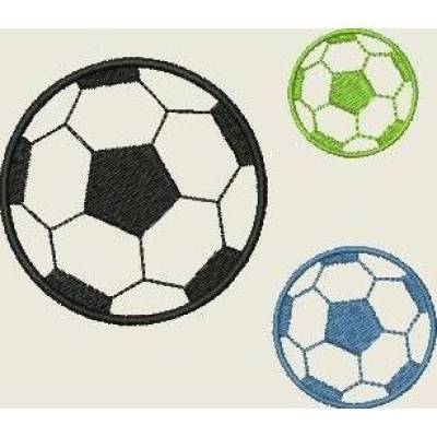 Stickdatei Fussball  Applikation 3 Größen  WM / EM Maschinenstickerei Set 182