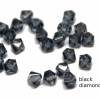 25 Böhmische Glasschliff Bicones, 4 mm, jet AB, jet, black diamond oder smoke Bild 3