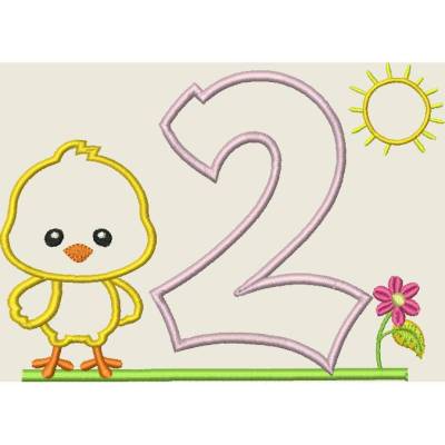 Stickdatei Ostern 2 Geburtstagszahl Zahl Maschinenstickerei 13x18cm 5x7"