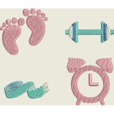 Stickdatei Geburt / Taufe / Kissen / U-Heft / Baby Füsse 453 Maschinenstickerei