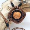 Makramee Halskette mit Holz und Onyx Bild 4