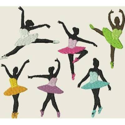 Stickdatei Ballett Tänzerin 13x18cm 5x7" und 10x10cm 4x4" Maschinenstickerei Stickmaschine 331
