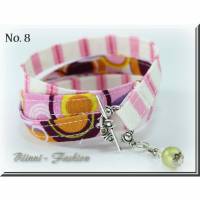 Wickelarmband aus Stoff mit Perlenanhänger, Schmuck, Armband, Textilschmuck by Blinni-Fashion Bild 1