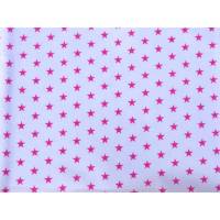 Baumwollstoff Stars - pinkfarbene Sterne auf weiß Bild 1
