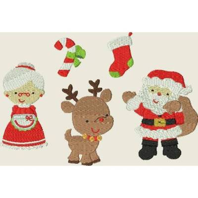 Stickdatei Weihnachten * Weihnachtmann 267 Maschinenstickerei Rentier