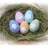 7 gehäkelte Ostereier mit 2 Häkelblumen in pastellfarben, umhäkelte Eier als Ostergeschenk, Ei für Osterstrauss Osterei Bild 4
