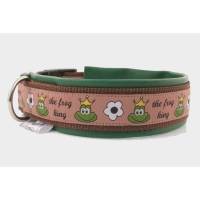 Hundehalsband »Frog King« mit echtem Leder unterlegt aus der Halsbandmanufaktur von dogs & paw Bild 1