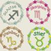 Stickdatei, Sternzeichen, Horoskop, Maschinenstickerei, Doodle Rahmen Set 561/1 Bild 3