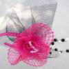 Haarschmuck pink schwarz weiß Haarreif Rockebilly Hochzeit geklöppelt Handarbeit Brautschmuck Bild 2