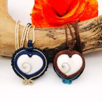 Makramee-Halskette "Herz" mit Shiva-Auge in zwei Varianten Bild 3