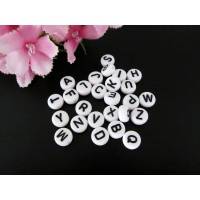 100 weiße Buchstaben Perlen, 7 mm, sortierte Mischung* Bild 1