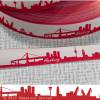 Hamburg Skyline Webband rot/weiß Bild 3