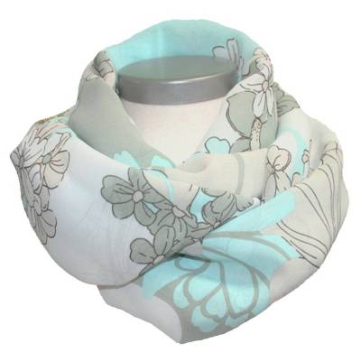 Sommer Damen Loopschal Viskose Blumen