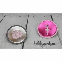Button Klettbutton Set für Schulranzen Kletti Ballerina silber pink personalisierbar Bild 1