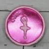 Button Klettbutton Set für Schulranzen Kletti Ballerina silber pink personalisierbar Bild 2