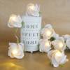 Lichterkette große Rosen in grau-weiß, Hochzeitsdeko, Tischdeko, Girlande, Geschenk Hochzeit Bild 6