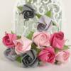Lichterkette kleine Rosen himbeer-grau, Hochzeitsdeko, Tischdeko, Geschenk Hochzeit Bild 3