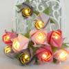 Lichterkette kleine Rosen himbeer-grau, Hochzeitsdeko, Tischdeko, Geschenk Hochzeit Bild 4