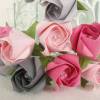 Lichterkette kleine Rosen himbeer-grau, Hochzeitsdeko, Tischdeko, Geschenk Hochzeit Bild 5