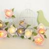Lichterkette kleine Rosen himbeer-grau, Hochzeitsdeko, Tischdeko, Geschenk Hochzeit Bild 6