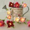 Lichterkette kleine Rosen himbeer-grau, Hochzeitsdeko, Tischdeko, Geschenk Hochzeit Bild 9
