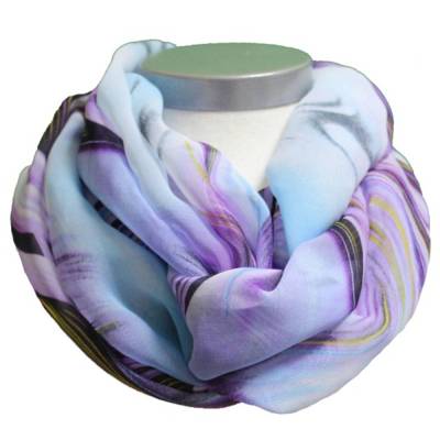 Loopschal Chiffon Loop Sommerloop Hellblau Violett