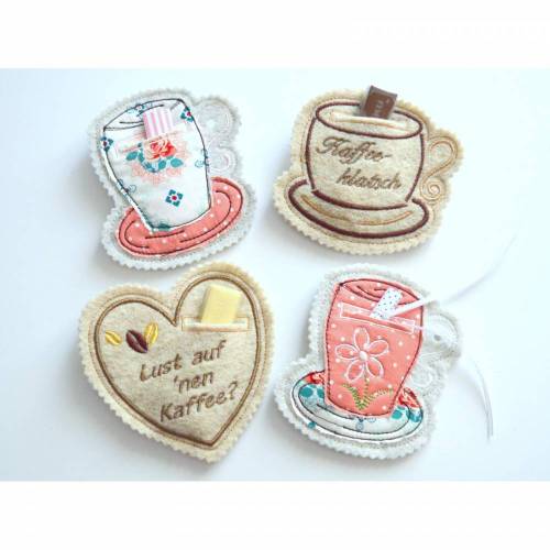 ITH Stickdatei Geschenkanhänger Kaffee Einladung 10x10cm