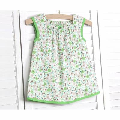 Sommertop - 86/92 Hängerchen grün-braun -Retro-Blümchen- von olilu