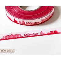 Münster Skyline Webband rot/weiß Bild 1