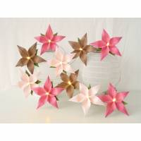 Lichterkette Sternchen Blüte rosa braun, Hochzeitsdeko, Geschenk zur Hochzeit Bild 1