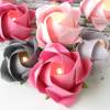 Lichterkette große Rosen in himbeer-grau, Tischdeko, Hochzeitsdeko, romantische Girlande, Candy Bar, Geschenk Brautpaar Bild 4