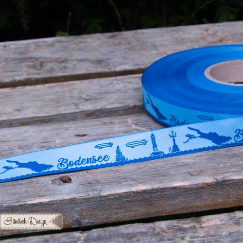 Bodensee Skyline Webband hellblau/blau
