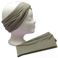 Turban Haarband Frauen Stirnband Jerseyhaarband zum Wickeln Khaki Bild 1