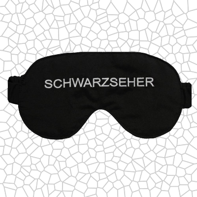 Witzige Schlafbrille Schwarzseher – Lustige Schlafmaske für Männer & Pessimisten, Geschenkidee